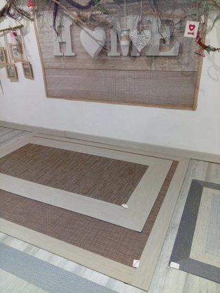 Alfombra 100 x 200s vinilo premium beige y marrón