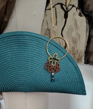 Pochette in paglia colore ottanio