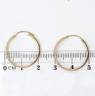 Pendientes Aro Oro 18k 21x2mm 0.55g