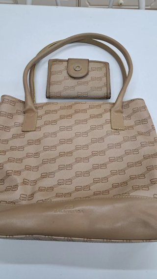 Bolso Balenciaga Vintage y monedero Beige Monogram