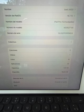 iPad Pro 12.9 128GB 1ª Gen color blanco y plata