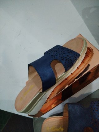 Ciabatte Donna Blu/Beige N.38