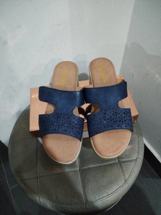 Ciabatte Donna Blu/Beige N.38