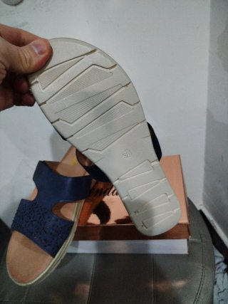 Ciabatte Donna Blu/Beige N.38