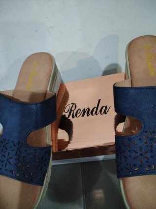 Ciabatte Donna Blu/Beige N.38