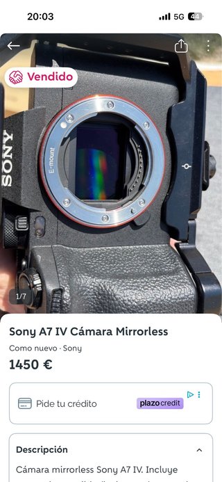 Sony A7 IV Cámara Mirrorless