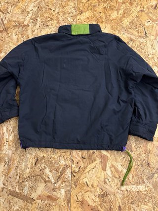 Giacca Anorak Vintage Color Block Nero Verde Viola