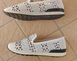 Scarpe slip-on donna con strass