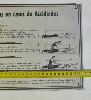 Cartel Primeros Auxilios Accidentes Eléctricos.