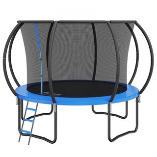 Trampolín de 10 pies, trampolín de 330 lbs con red de seguridad, escalera y poste curvado, trampolín de alta resistencia con tapiz de salto y acolchado de resorte, trampolines recreativos al aire ...