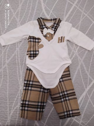 Traje bebé 2 piezas cuadros