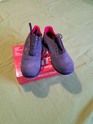 Zapatos de seguridad Panter grises y rojos