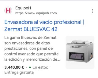 ENVASADORA PROFESIONAL ZERMAT BLUESVAC 42+