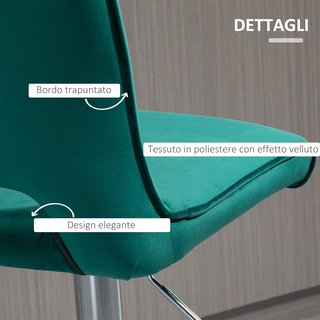 Conjunto de 2 taburetes de bar modernos y giratorios con respaldo alto y reposapiés, taburetes de cocina acolchados con altura regulable en tejido verde, 41X51X97-117Cm