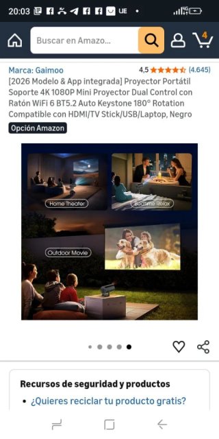 Proyector Portátil Gaimoo 4K 1080P