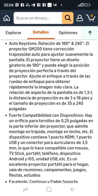 Proyector Portátil Gaimoo 4K 1080P