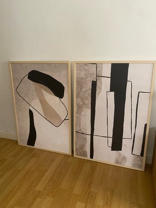 2 Láminas Minimalistas  Marco Madera 70x100