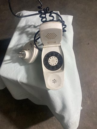 Telefono  grillo parlante fisso bianco con disco