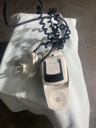 Telefono  grillo parlante fisso bianco con disco