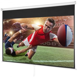 Pantalla de Proyector Manual Retráctil, 100 pulgadas 16:9 4K 1080 HD, Pantalla de Proyección Portátil con Bloqueo Automático, Pantalla de Película Portátil para el Hogar y Oficina