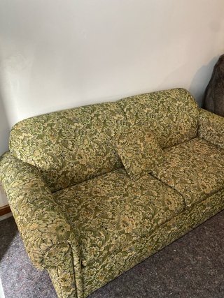 Sofá cama verde floral