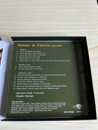 Antonio de Cabezón Obras de Música 7 CD