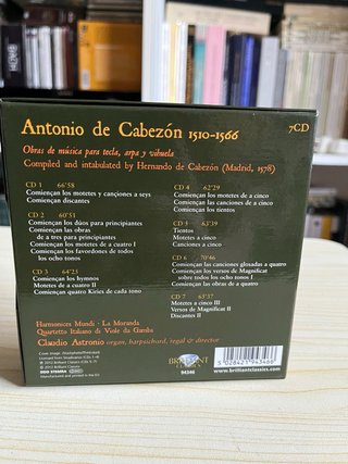 Antonio de Cabezón Obras de Música 7 CD