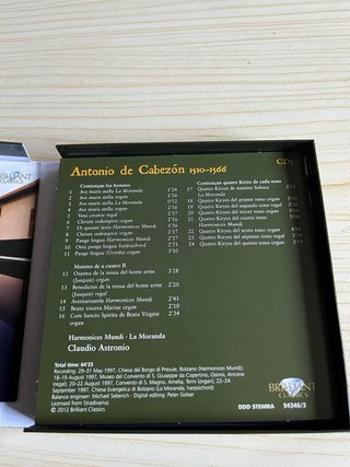Antonio de Cabezón Obras de Música 7 CD