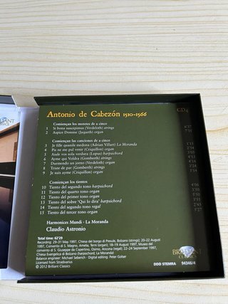 Antonio de Cabezón Obras de Música 7 CD