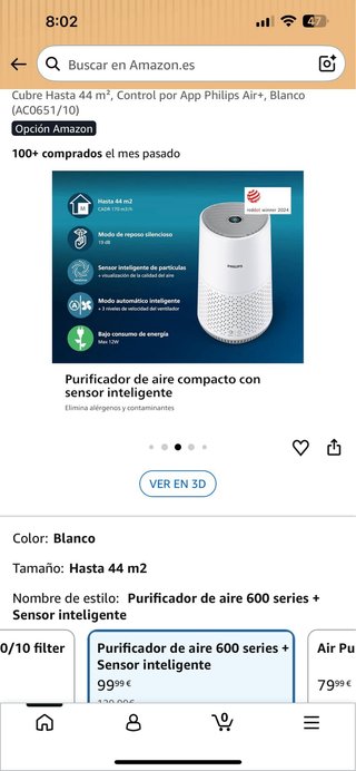 Purificador de Aire Philips Serie 600 Blanco