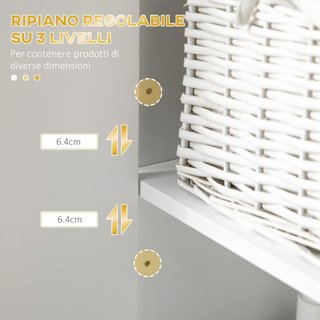 Columna de Baño Con 2 Armarios y Estante Abierto, Mueble de Baño Ahorra Espacio en MDF y Acero, 30X30X170.7Cm, Blanco y Oro