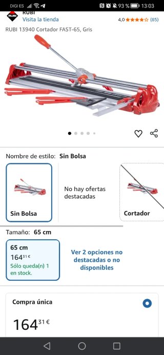 Cortadora Rubí FAST 165
