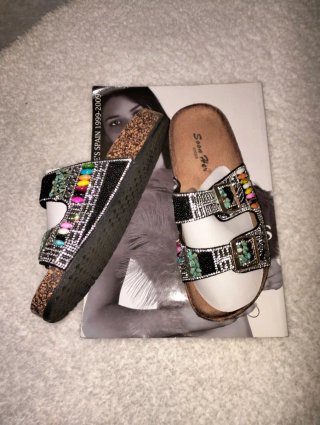Sandalias Bio Pedrería Strass Black