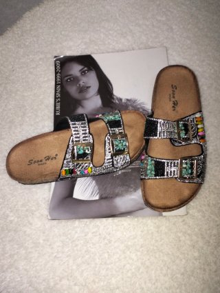 Sandalias Bio Pedrería Strass Black