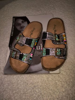 Sandalias Bio Pedrería Strass Black