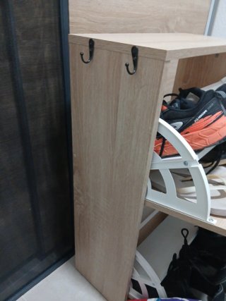 Zapatero de madera con 2 cajones