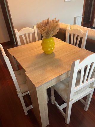 Mesa comedor extensible madera