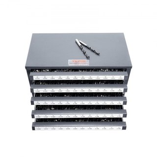 Gabinete Dispensador de Brocas, Gabinete Organizador de Brocas de Cinco Cajones para Brocas de Acero del #1 al #60 con Etiquetas, Dispensador Apilable para Almacenamiento de Brocas
