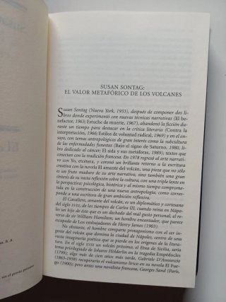 NUEVO El amante del volcán - Susan Sontag