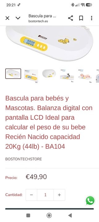 Báscula bebé Boston Technology