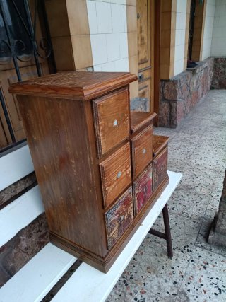 Mueble Escalera Madera Cajones