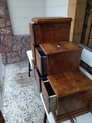 Mueble Escalera Madera Cajones