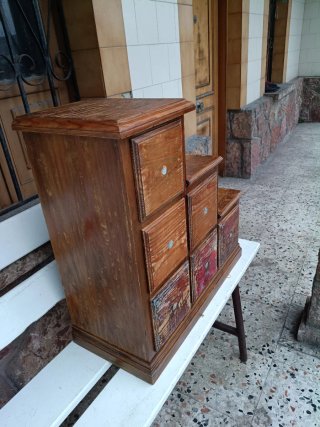 Mueble Escalera Madera Cajones
