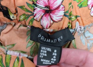 Shorts paperbag estampado tucanes flores Primark
