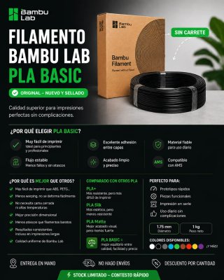 Bambu Lab PLA Basic 1kg sin carrete – Original
