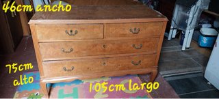 Cajonera antigua madera y mármol