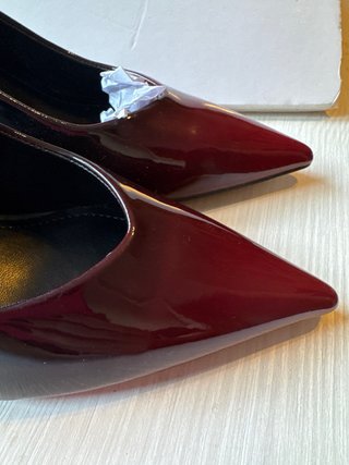 Zapatos Slingback Charol Rojo y Negro