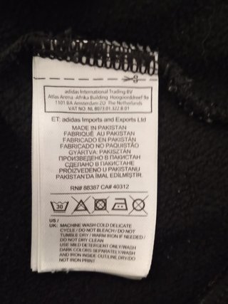 Sudadera Adidas Negra Talla XS