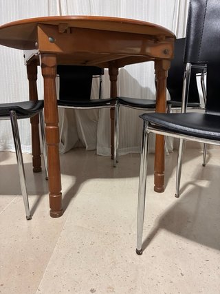 Mesa de comedor extensible de madera
