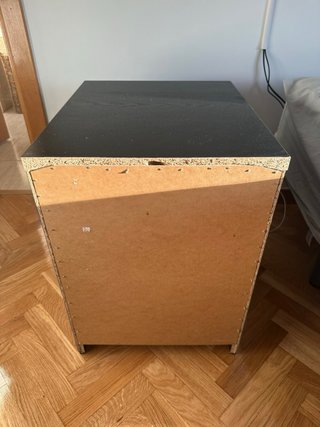 IKEA MALM mesita de noche 2 cajones negro-marrón